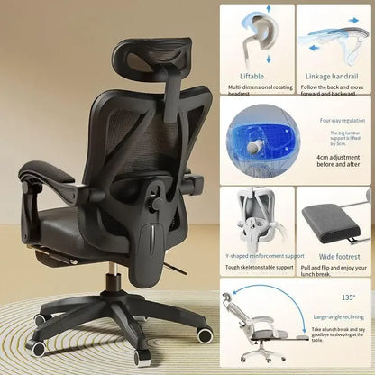 UVR Gaming Computer Chair Mesh Breathable Staff Chair Ergonomic Design Armrest Chair Sitting Comfort Home Office Chair Furniture