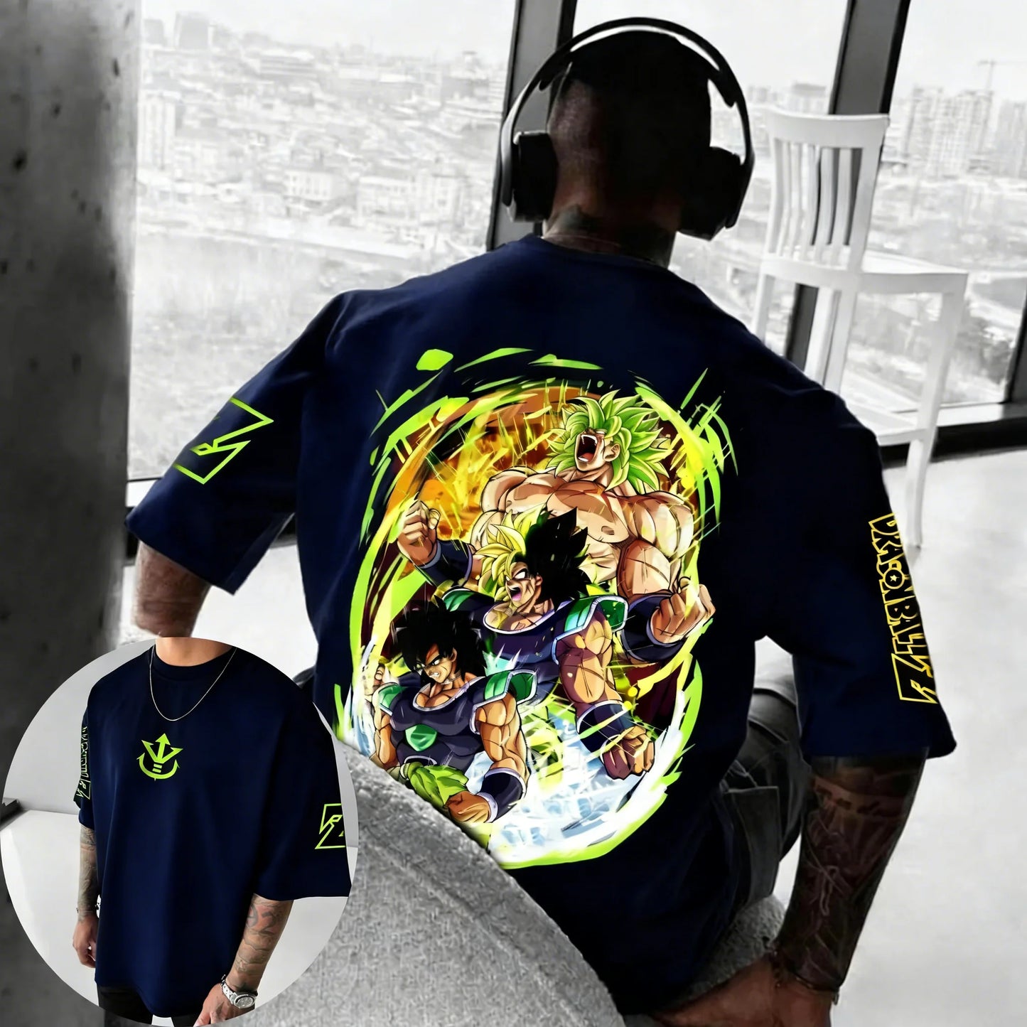 Dragon Ball Anime Pure Cotton T-shirt Summer New Broli Co Branded Men's and Women's Harajuku Hip Hop Casual Short Sleeve Top