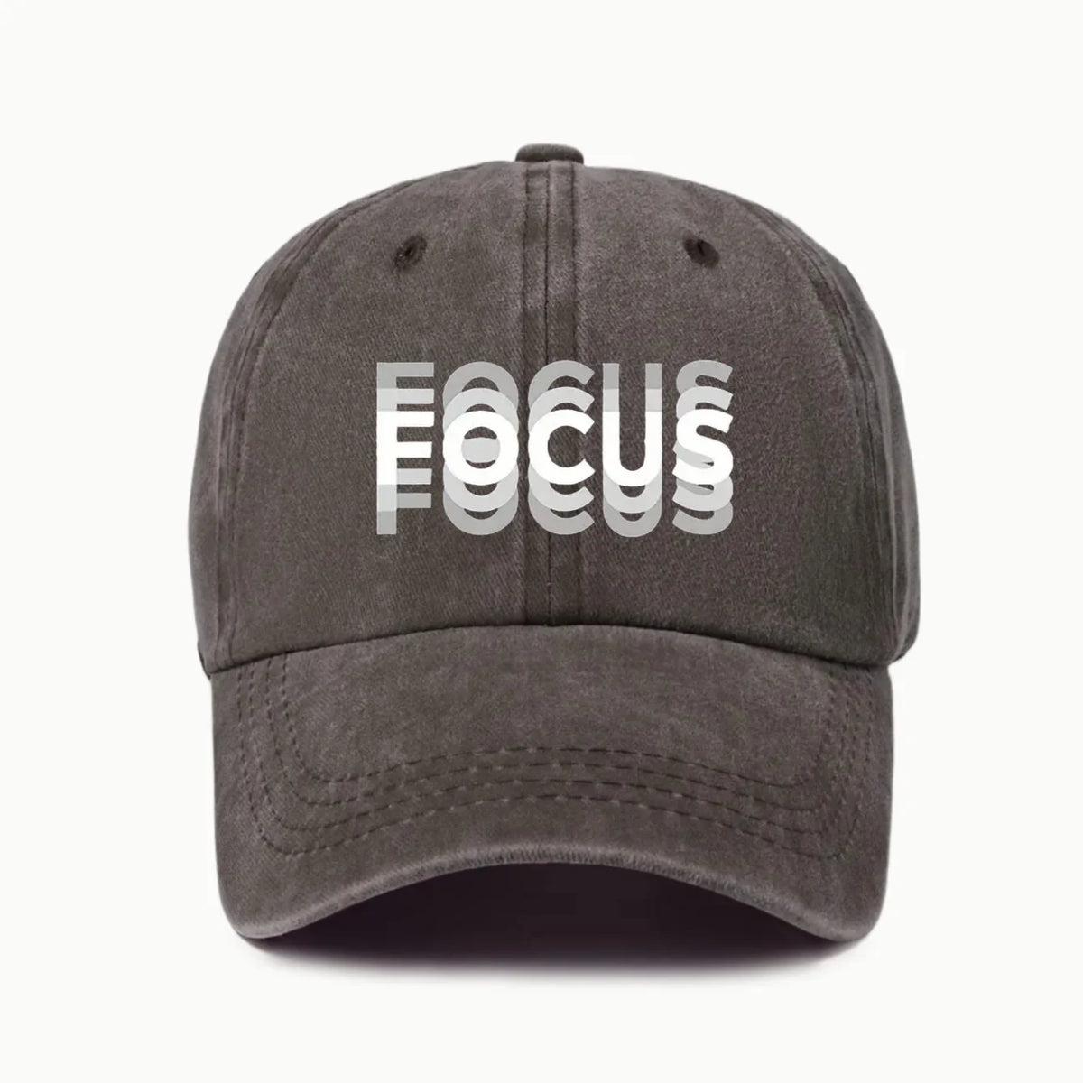„FOCUS“ spausdinta, išplauta medvilnė, reguliuojama klasikinio stiliaus beisbolo kepurė, sportinė „duckbill“ kepurė vyrams ir moterims