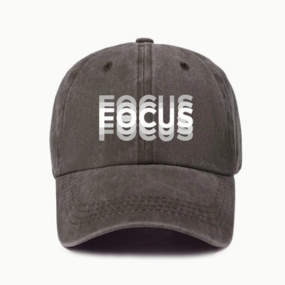 „FOCUS“ spausdinta, išplauta medvilnė, reguliuojama klasikinio stiliaus beisbolo kepurė, sportinė „duckbill“ kepurė vyrams ir moterims