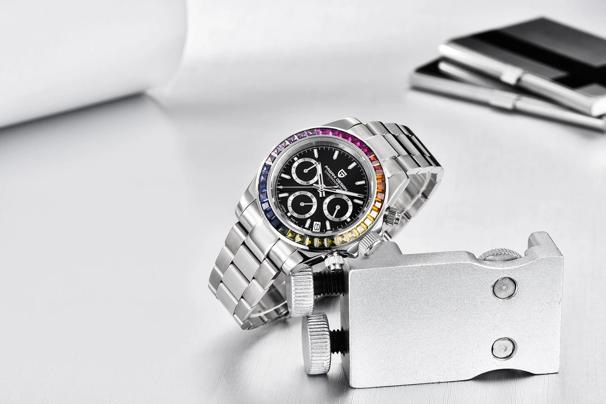PAGANI DESIGN chronograafhorloge voor heren – Luxe quartz-polshorloge, verlicht en waterdicht.