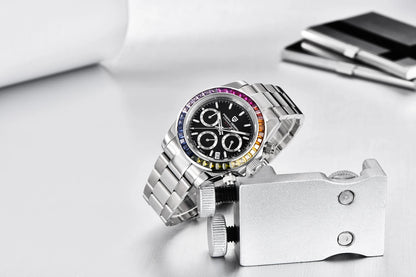 PAGANI DESIGN chronograafhorloge voor heren – Luxe quartz-polshorloge, verlicht en waterdicht.