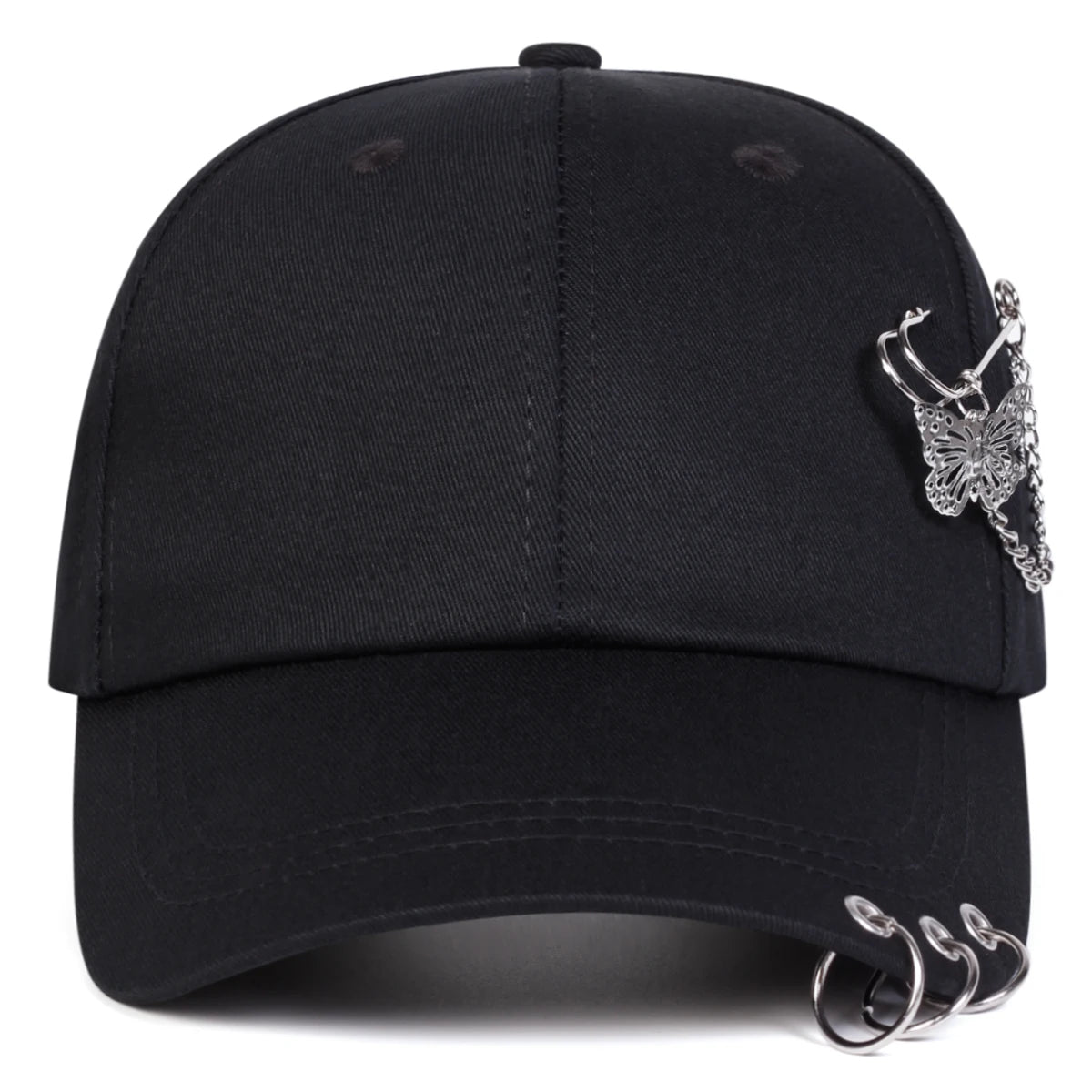 Unisex Butterfly Iron Ring Baseball Caps Spring Autumn Outdoor Adjustable Casual Hats Sunscreen Hat Sports Cap