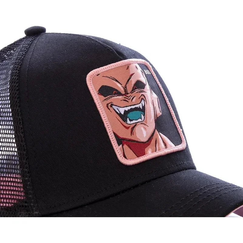 „Dragon Ball“ Son Goku kepurė, vasarinė kelioninė kepurė su snapeliu, vyriška siuvinėta hip-hop stiliaus kepurė su saulės skydeliu, reguliuojama „trucker“ stiliaus tinklinė kepurė