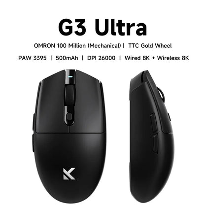 MCHOSE G3 Ultra Wireless Gaming Tri-Mode Mouse PAW3395 26000DPI 8K Polling Rate 64g Ultra-Lightweight Office Mouse