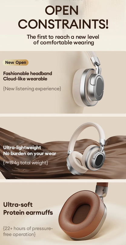 Lenovo LE602 Bluetooth 6.0 Over-Ear-Kopfhörer – HiFi-Stereo-ANC-Gaming-Headset kabellos & kabelgebunden mit ENC-HD-Mikrofon