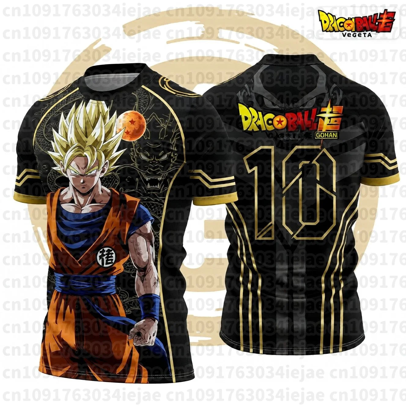 2026 Summer Dragon Ball Retro Fitness T-shirt Men's Oversized 3D Printed Short-sleeved Family Unisex Children's Sports Shirt