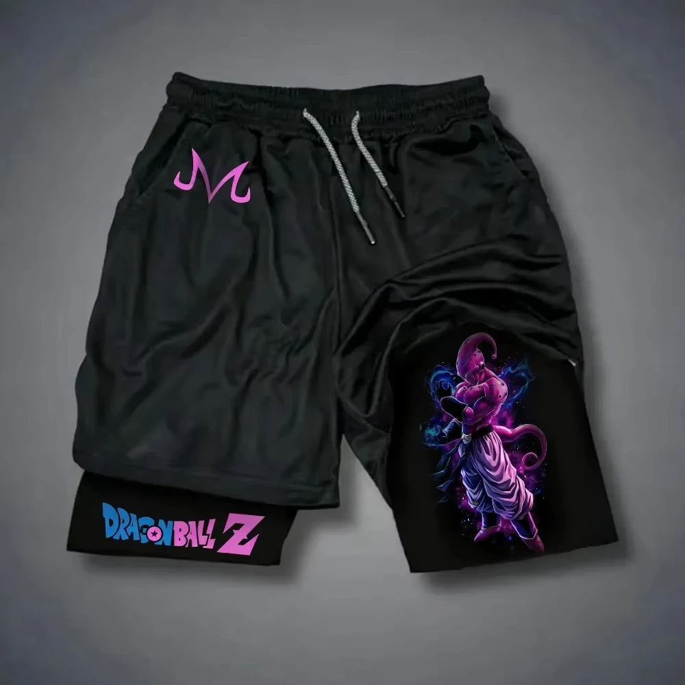 2026 Dragon Ball Goku Unisex Harajuku Anime Printed Summer New Product Loose Sports Breathable Quick Drying Double Layer Shorts