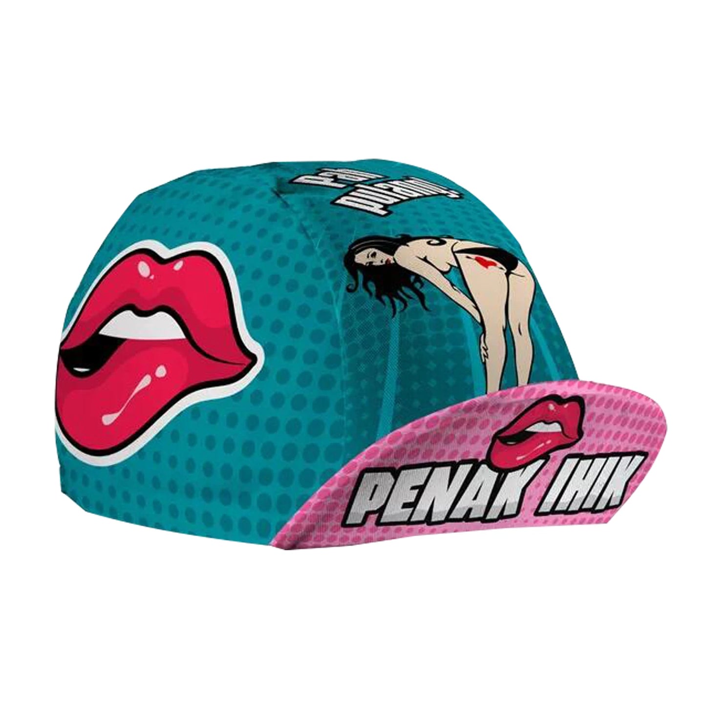 SweetMatt Classic Retro Pizza Dinosaur Bulldog Green White Red  Polyester Bicycle Men's Caps Quick Dry Cycling Sports Balaclava