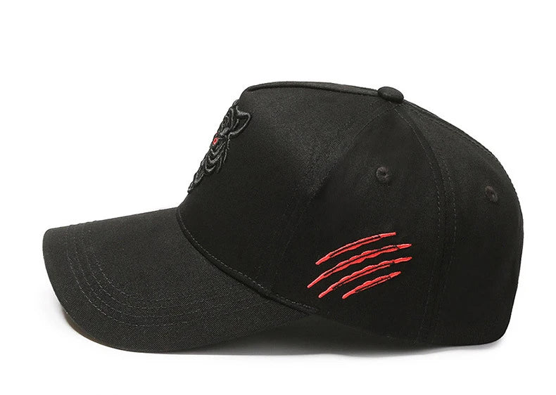 New Cotton Black Tiger Embroidery Baseball Cap Men Women Hip Hop Hat Summer Leisure Trucker Caps Unisex Snapback Hats Gorras