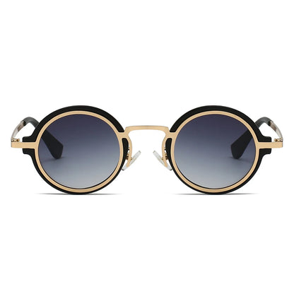 New Retro Small Round Frame Sunglasses for Men's Personalized Steampunk Outdoor Driving Sunglasses Street Photography