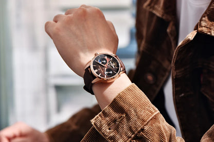 PAGANI DESIGN – Orologio meccanico di lusso da uomo, 41 mm, vetro zaffiro, cinturino in pelle, impermeabile, stile pilota, con tourbillon e fasi lunari