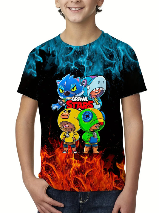 Newest 2026 Brawl Stars 3D Print Tops Cartoon Children Short Sleeve T-shirt Summer Popluar Men Funny Tees