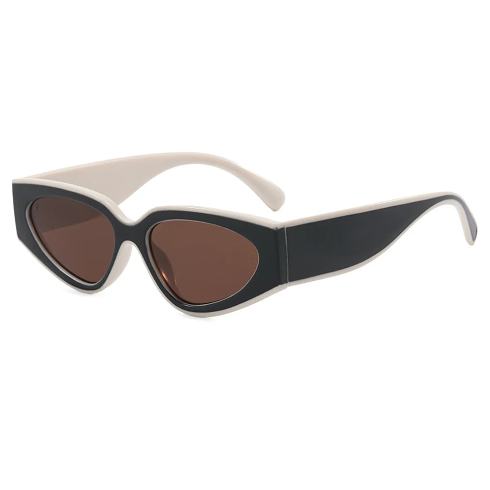 Sluneční brýle ve stylu steampunk Cat Eye pro ženy a muže, černobílé obroučky, módní sluneční brýle, módní retro vintage doplňky, sluneční brýle, brýle