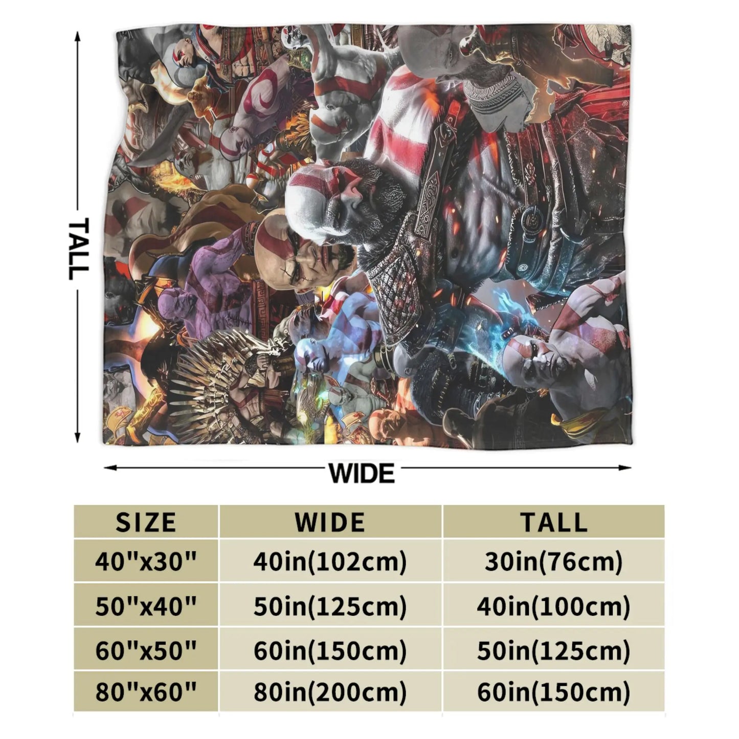 God of War Game Gamers Kratos Blanket  Decorative Flannel Bedding Throws For Couch Chair Sofa Bed Soft Bedspread Gift Idea