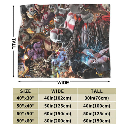 God of War Game Gamers Kratos Blanket  Decorative Flannel Bedding Throws For Couch Chair Sofa Bed Soft Bedspread Gift Idea