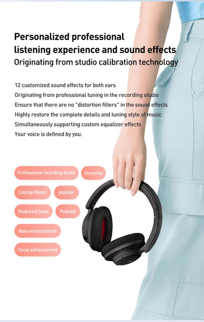 Auriculares inalámbricos Bluetooth con cancelación de ruido 1MORE SonoFlow S, ANC de 42dB, audio Hi-Res, autonomía de 90H, diseño supraaural