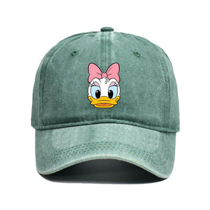 Unisex Vintage Washed Mickey Minnie Print Baseball Cap for Men Women Cartoon Trucker Hat Adjustable Snapback Casual Hip Hop Hat