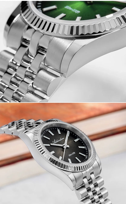 Relógio masculino novo ADDIESDIVE AD2073, vidro de safira, 36mm, VH31, quartz, efeito sunburst, 10Bar, impermeável para mergulho, luminoso
