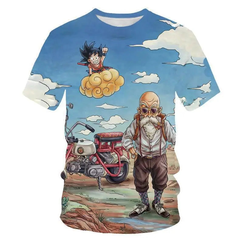 2026 Dragon Ball T-shirt Children's 3D T-shirt Fashion Children's Boy Short Sleeve Round Neck Casual Anime Super Saiya Wukong