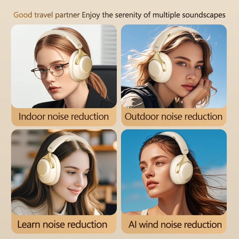 Acer OHR524 ANC Wireless Bluetooth Headphones with 360° Surround Sound, Active Noise Cancelling Over-Ear Headphones, HD Mic, Bluetooth 5.4, 100H Battery