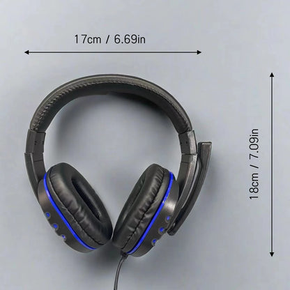 Cuffie cablate 7260 con microfono – Headset gaming e lavoro per PS4 PS5 Xbox One, studio e riunioni, auricolari con jack 3.5mm