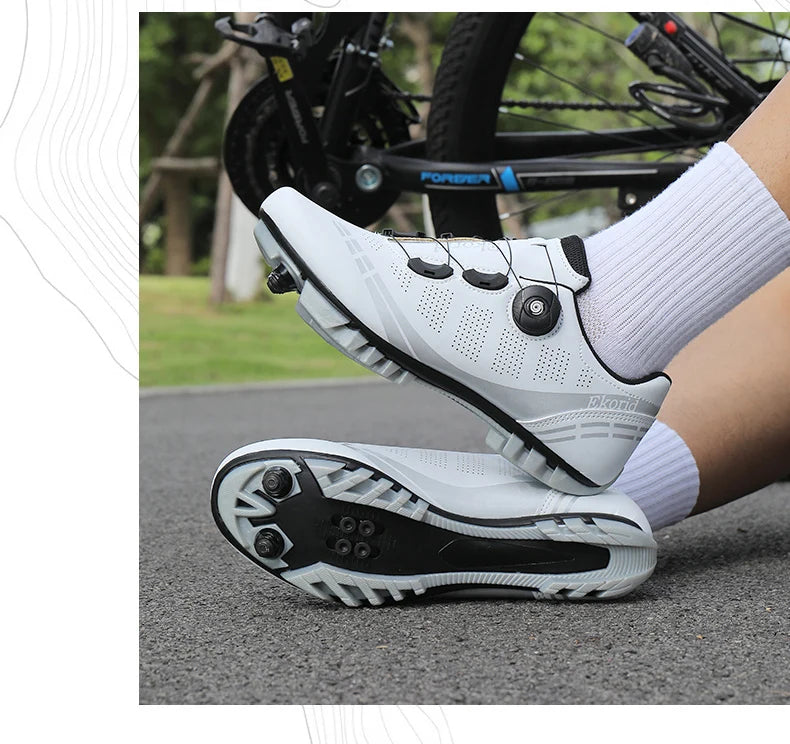 Scarpe da ciclismo da uomo e da donna per bici da strada, competizione e velocità, scarpe sportive da ciclismo autobloccanti con tacchette SPD