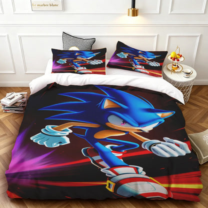 Sonic Duvet Cover for Kids Cool Bedding Set, Duvet Cover for Bedroom Decor Soft and ComfortableTwin, Double, Queen, and King