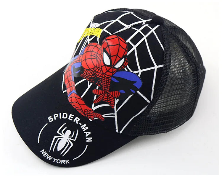 Figurka z anime Marvela Spider-Man – czapka z daszkiem z motywem kreskówkowym, bawełna i poliester, czapka z daszkiem dla chłopców i dziewcząt, akcesoria do nakryć głowy, prezent urodzinowy dla dzieci