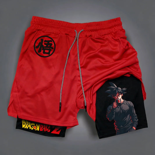 Dragon Ball Summer Son Goku Men's Bot Fitness 2026 Double-Layer Replica Two-Piece Loose-Fit Training Running Shorts Casual Pants