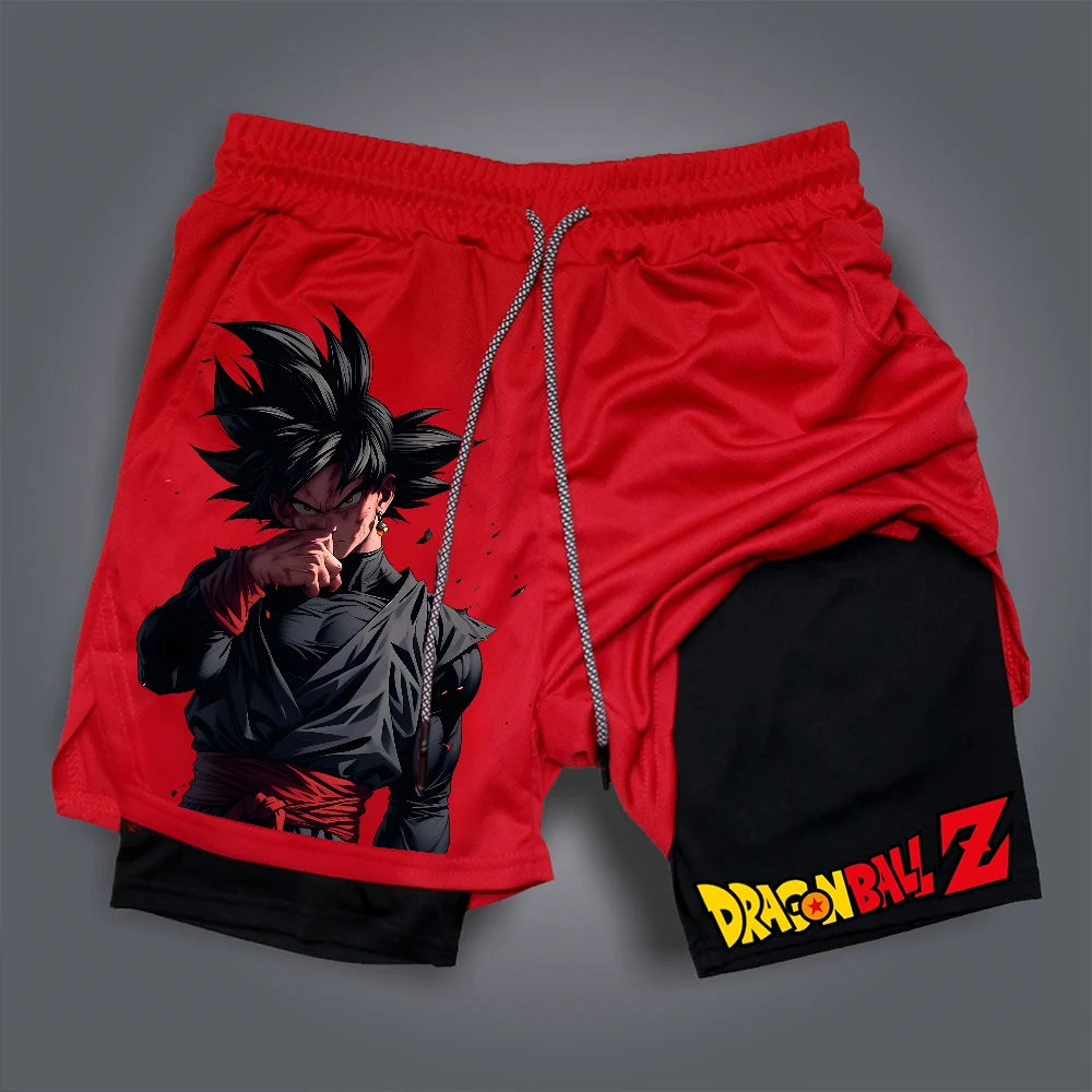 Dragon Ball Goku Unisex Harajuku Anime Printed 2026 Summer New Product Sports Breathable Quick Drying Double Layer Shorts
