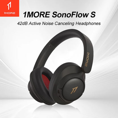Auriculares inalámbricos Bluetooth con cancelación de ruido 1MORE SonoFlow S, ANC de 42dB, audio Hi-Res, autonomía de 90H, diseño supraaural