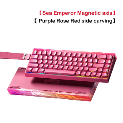 Teclado Mecânico Gaming AULA HERO 68 HE com Eixo Magnético RT, Iluminação RGB com Fio, Taxa de Polling 8K e Gravação Lateral