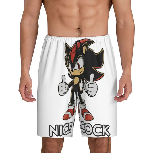 Custom Cock Shadow The Hedgehog Meme Short Pajama Pants Men Sleepwear Sleep Lounge Bottom Shorts Sleeping Pants