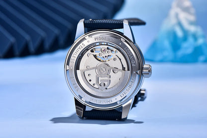 PAGANI DESIGN – Orologio meccanico di lusso da uomo, 41 mm, vetro zaffiro, cinturino in pelle, impermeabile, stile pilota, con tourbillon e fasi lunari