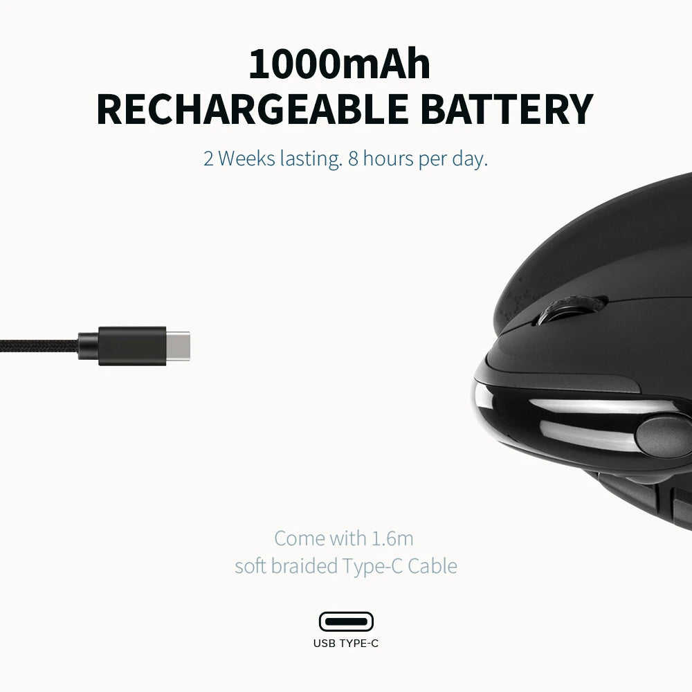 Delux M618XSD Seeker Ergonomic Vertical Mouse with OLED Screen 4000DPI Rechargeable 1000mA Removable Back Cover For Computer