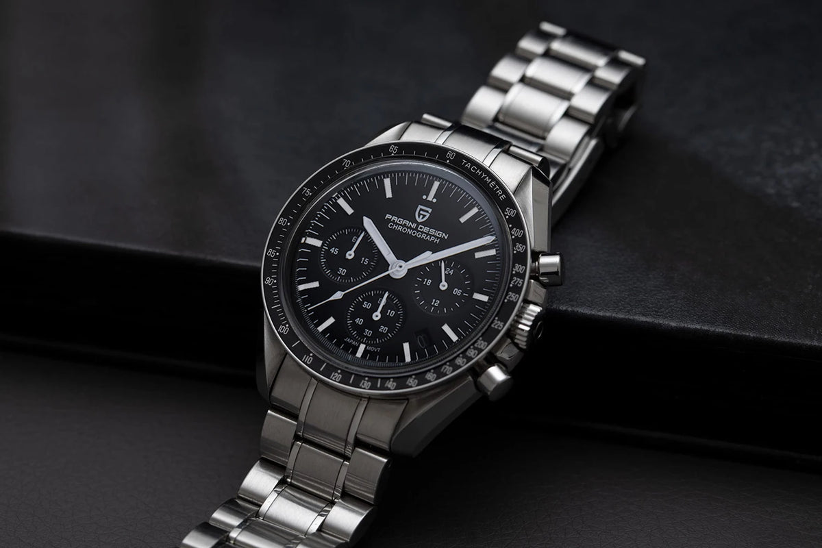 PAGANI DESIGN 2026 New Meteorite pattern dial Luxury Quartz Watch For Men Speed Sport Chronograph AR Sapphire crystal Wristwatch
