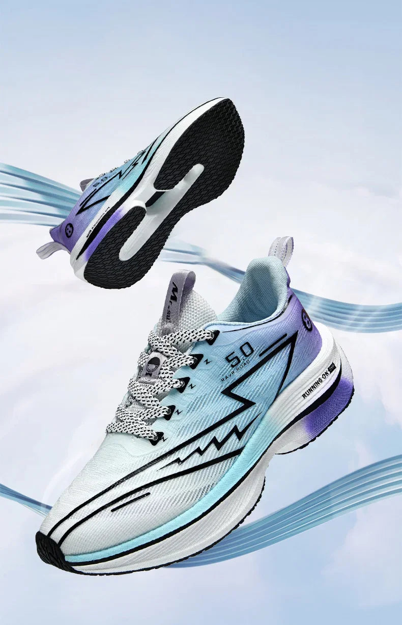Men's Sport Shoes Professional Cushioned Carbon Plate Running Shoes Breathable Lace-up Casual Sneakers Marathon Athletic Footwear