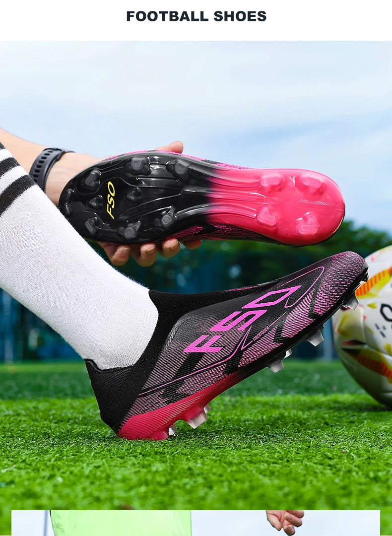New Men Soccer Shoes Match Football Boots Non-Slip Boys High-quality Outdoor Sneakers Grass Cleats Hot-selling High-top Light