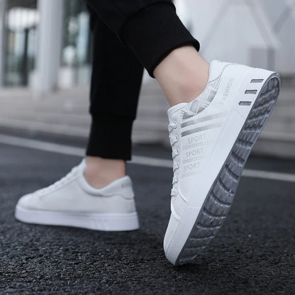 Men's Low-Top Skateboarding Sneakers - Breathable Synthetic Upper, Durable PVC Sole, Round Toe Design, Suitable for Casual and Formal Wear Skateboard Shoes, Casual Shoes, Stylish Lace-Up Design, Equipped with Comfortable Fabric