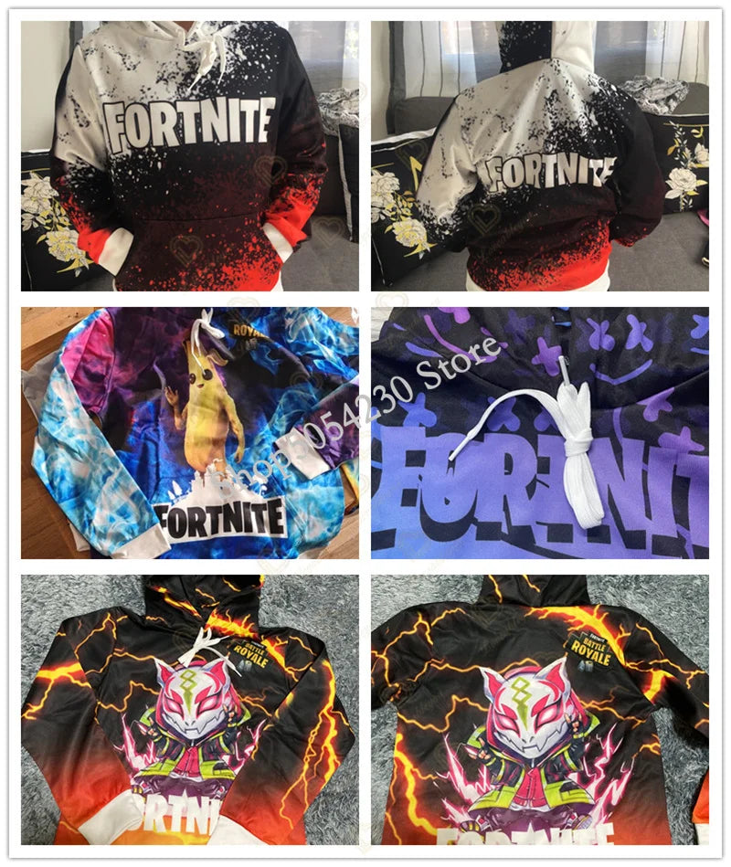 3D printani Fortnite hoodie s lamom Battle Royale, crtani sweatshirt za muškarce i žene, majica s kapuljačom Game Hero za tinejdžere