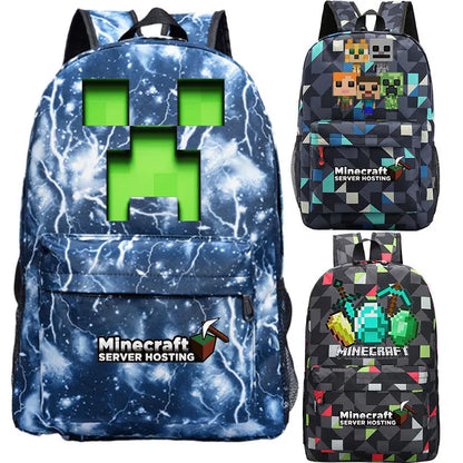 Minecraft Enderman Creeper Graphic Printed Backpack Large Capacity Lightweight Fashion Casual For Daily Travel Outdoor Leisure
