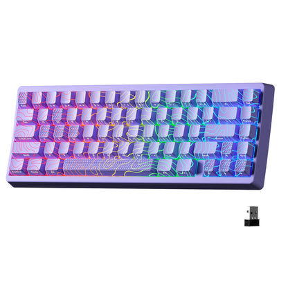 XVX M67 JadeStone mechanische Tastatur mit IMD-Tech-Tastenkappen, Hot-Swap-fähig, Gasket-Mount, Tri-Mode, individuell anpassbares RGB, kabellose Tastatur 65%