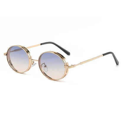 Oválné steampunkové sluneční brýle pro ženy, retro sluneční brýle pro muže i ženy, značkové designové brýle s kovovou obrubou, Lentes De Sol Mujer