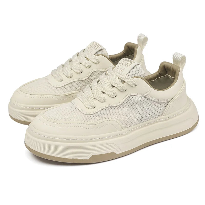 Sneakers da uomo ultraleggere in mesh traspirante 2025, scarpe casual alla moda con suola spessa, comode, con lacci, per la camminata quotidiana