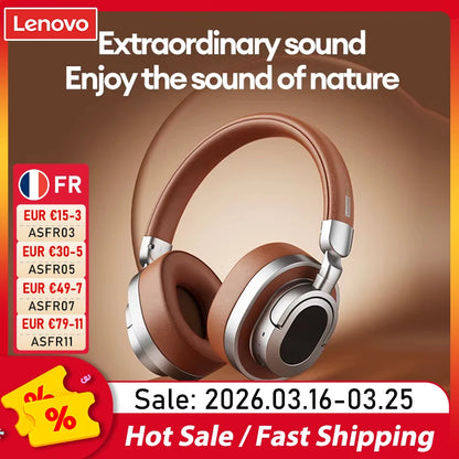 Lenovo LE602 Bluetooth 6.0 Over-Ear-Kopfhörer – HiFi-Stereo-ANC-Gaming-Headset kabellos & kabelgebunden mit ENC-HD-Mikrofon