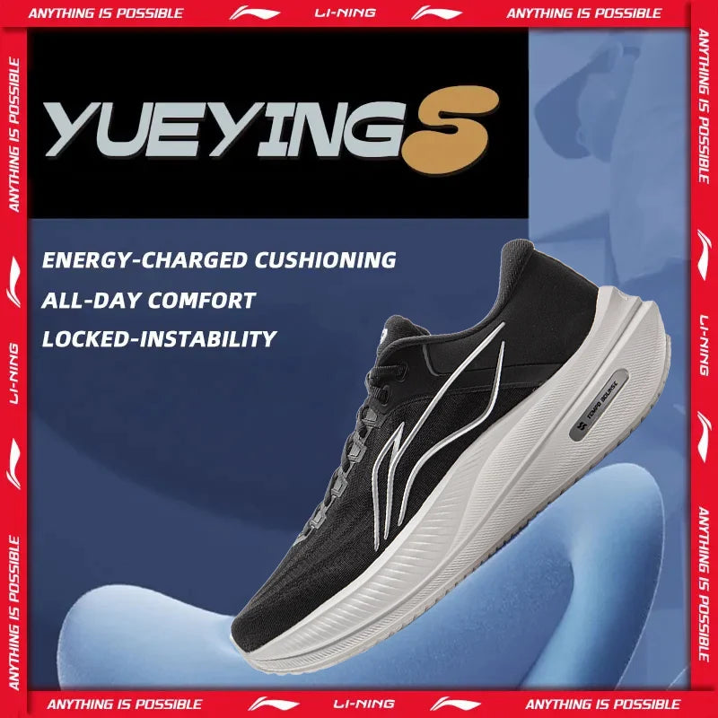 Li-Ning Herren-Laufschuhe YUEYING 5 mit optimierter Dämpfung, breiter Zehenbox, TEMPO BOUNSE, reflektierend, LiNing Sneaker ARHV015 ARHW003