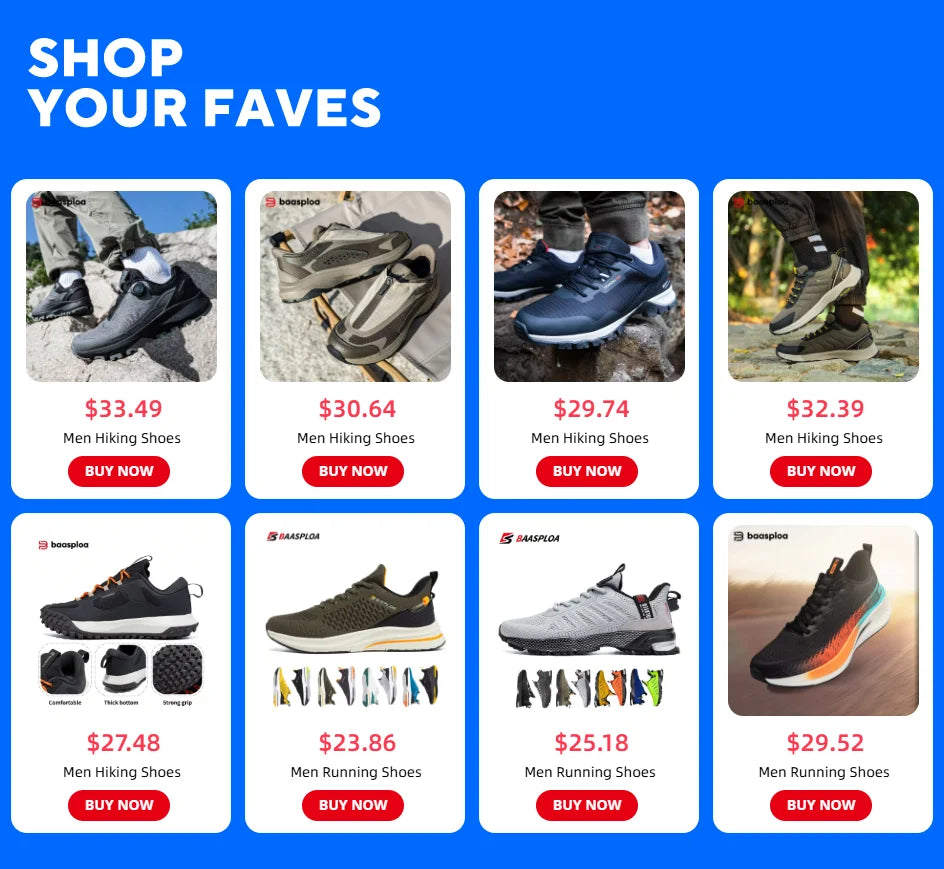 Sapatos de Caminhada Baasploa para Homem, Outdoor e Escalada, em Malha Respirável, para Viagem e Caminhada, Antiderrapantes, Resistentes ao Desgaste, Confortáveis, Tipo Sneaker