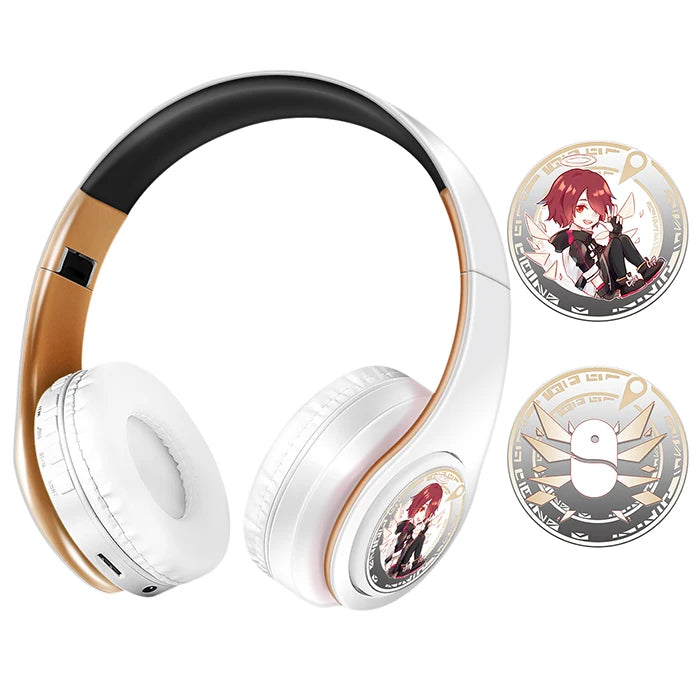 Auriculares anime over-ear Miku Nakano Sanjiu Bluetooth 5.0 – Headset gaming estéreo inalámbrico con graves profundos, micrófono y compatibilidad con tarjeta TF