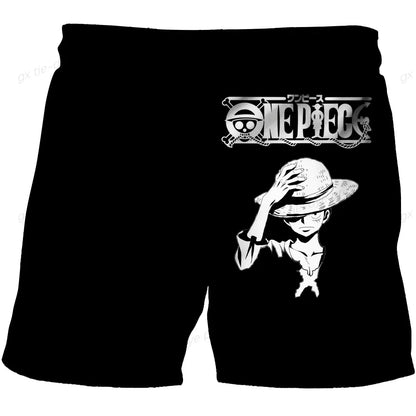 One Piece Harajuku Style Shorts With Hood 2023 Luffy 3D Swimming Shorts Running Tank Top Men Cartoon Shorts Trend Hot Sale